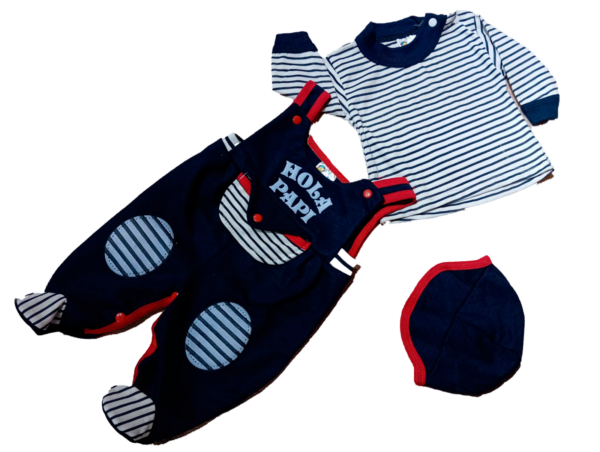 Body enterizo doble color a rayas con gorra